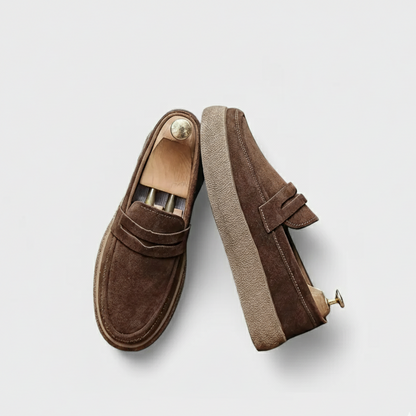 Riveromode | Men’s Suede Loafers – Smart Casual Slip-On Style