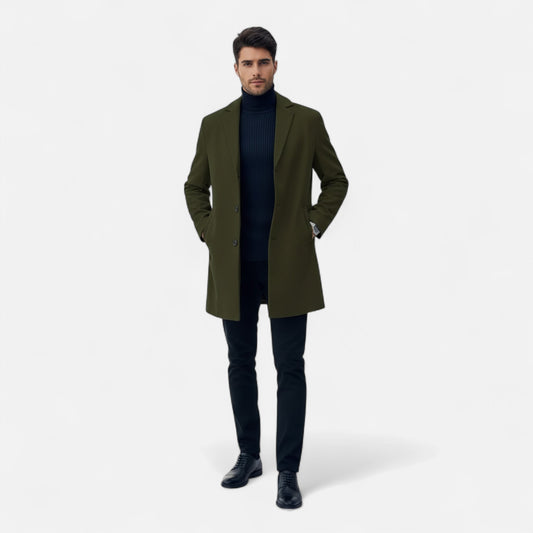 Rivero Mode | Men’s Long Wool Blend Overcoat in Classic Design
