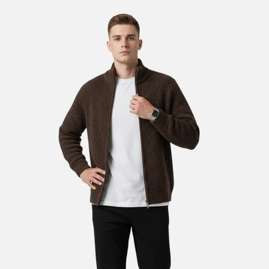 Rivero Mode | Men’s Heritage Stand-Collar Cardigan Jumper