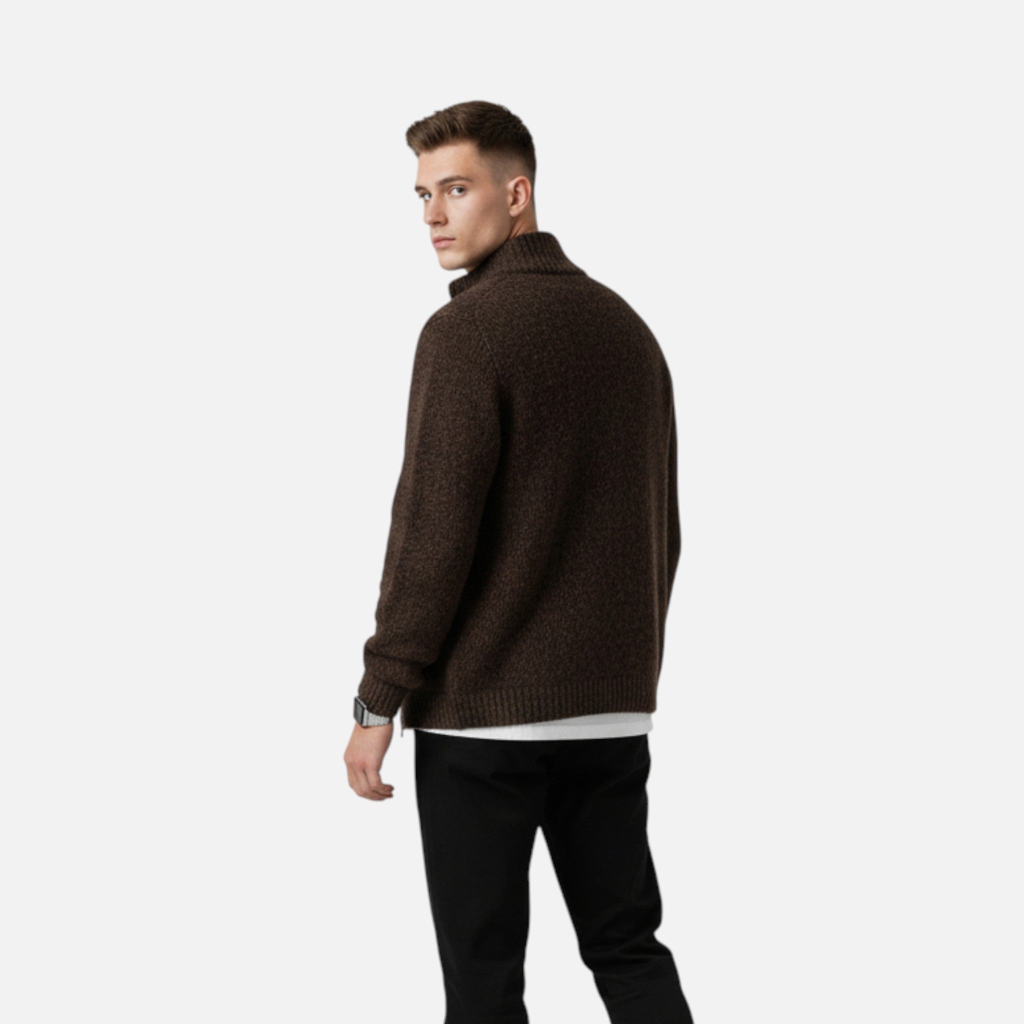 Rivero Mode | Men’s Heritage Stand-Collar Cardigan Jumper