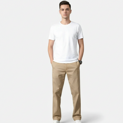 Riveromode | Men’s Straight Leg Cotton Trousers for Everyday Wear