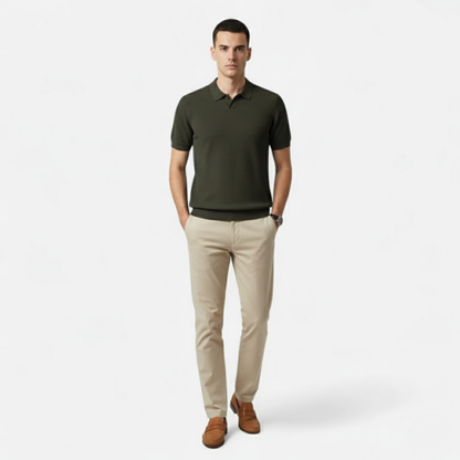 Riveromode | Men’s Knitted Polo Shirt in Summer Weight