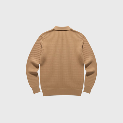 Riveromode | Men’s Ribbed Knit Polo in Long Sleeve Design