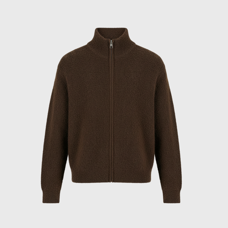 Rivero Mode | Men’s Heritage Stand-Collar Cardigan Jumper