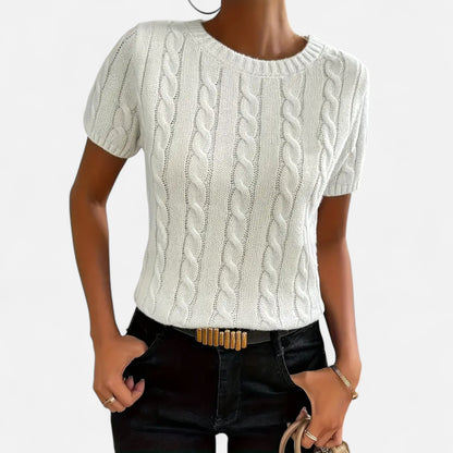 Riveromode | Women’s Knitted Top in Classic Cable Design