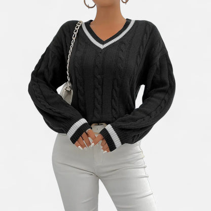 Riveromode | Women’s Long Sleeve Knit Jumper in Classic Detailing
