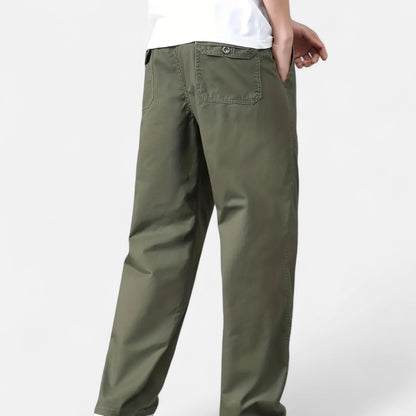 Riveromode | Men’s Straight Leg Cotton Trousers for Everyday Wear