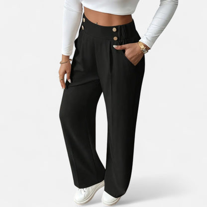 Riveromode | Women’s High-Waist Wide Leg Trousers in Elegant Cut