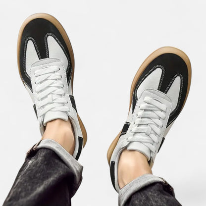 Riveromode | Men’s Leather Sneakers – Classic Suede Detail Design